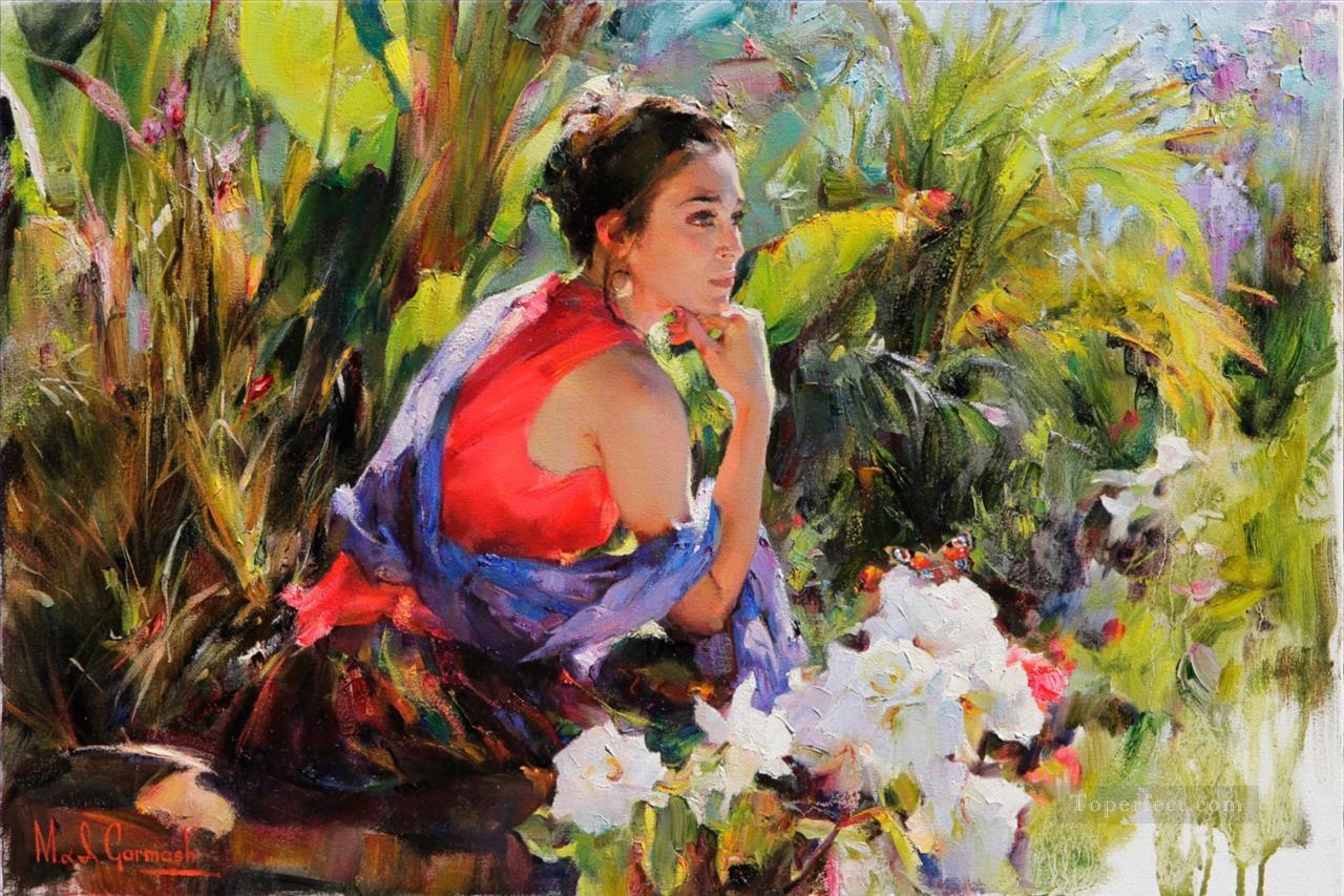 watching a butterfly MIG Impressionist Oil Paintings